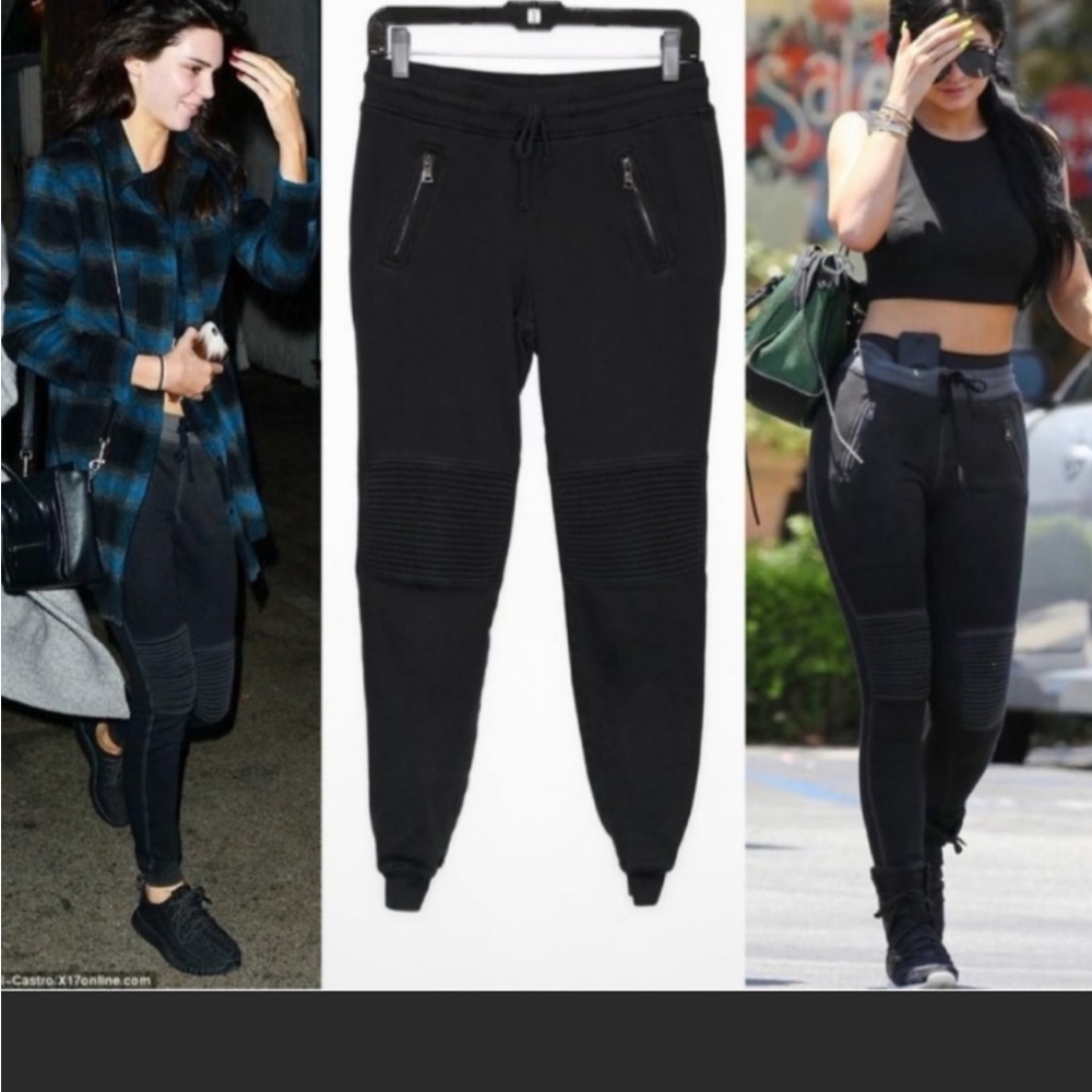 Cotton Citizen Women’s Black Moto  Sweatshirt Joggers Pants Size L